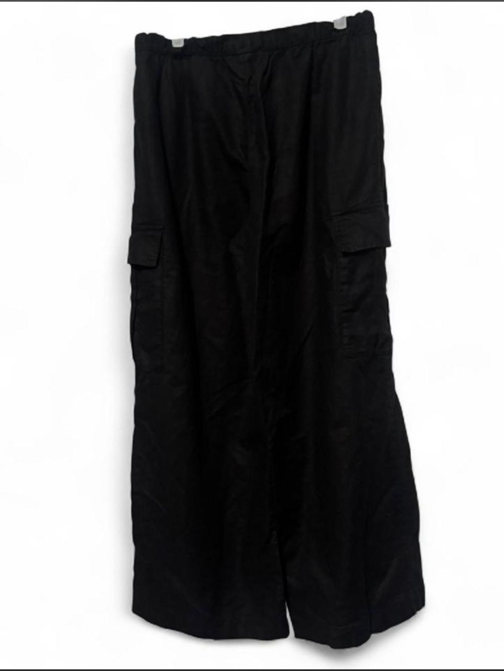 Gap Black Linen Drawstring Wide Leg Pants Size M - Picture 3 of 5